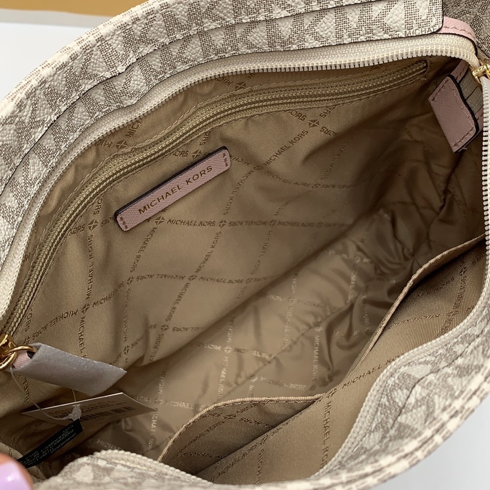 MICHAEL KORS 
Jet Set Travel Large Logo Messenger Bag POWDER BLUSH MULTI - Picture 5 of 16